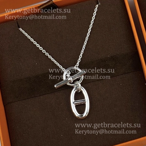 Price Online Replica Hermes Chaine D’Ancre Chain Pendant Necklace in Sterling Silver