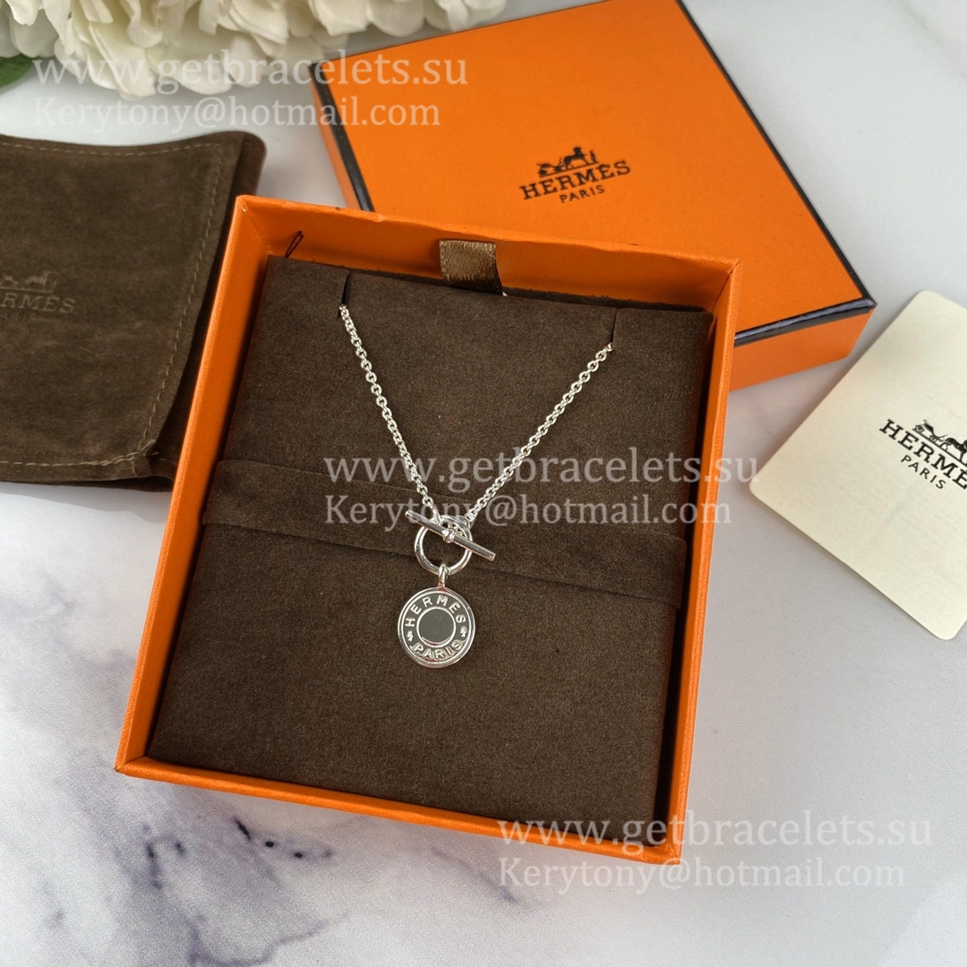 Quality Luxury Hermes Ex-Libris Pendant in Sliver