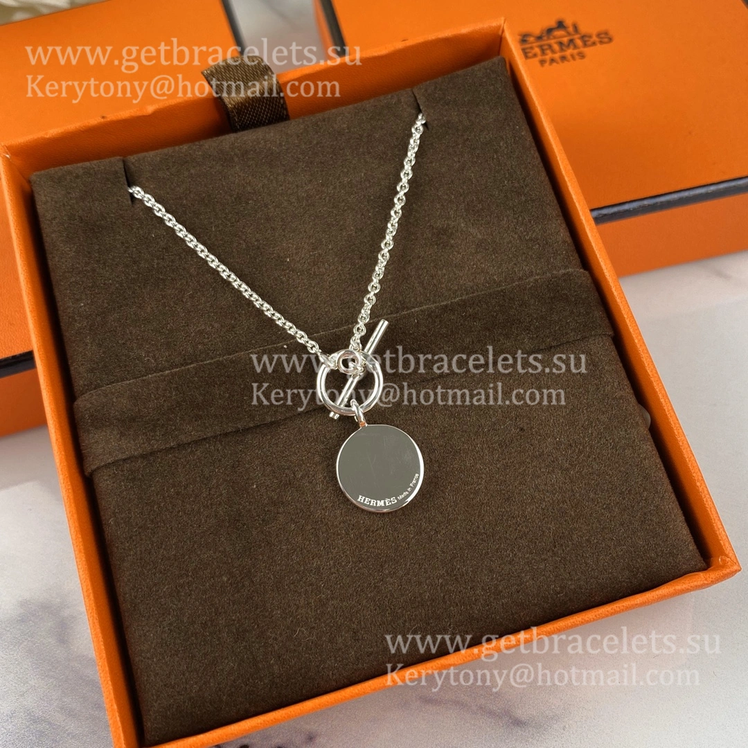 Quality Luxury Hermes Ex-Libris Pendant in Sliver