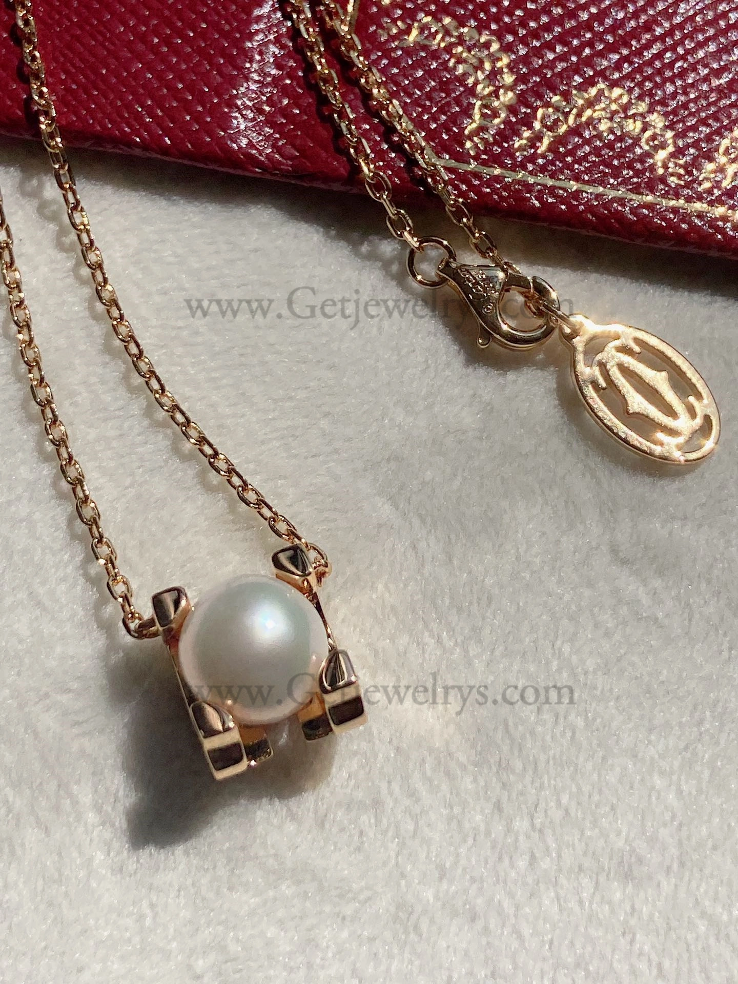 Replica C DE Cartier Necklace Rose Gold with Pearl B7059000