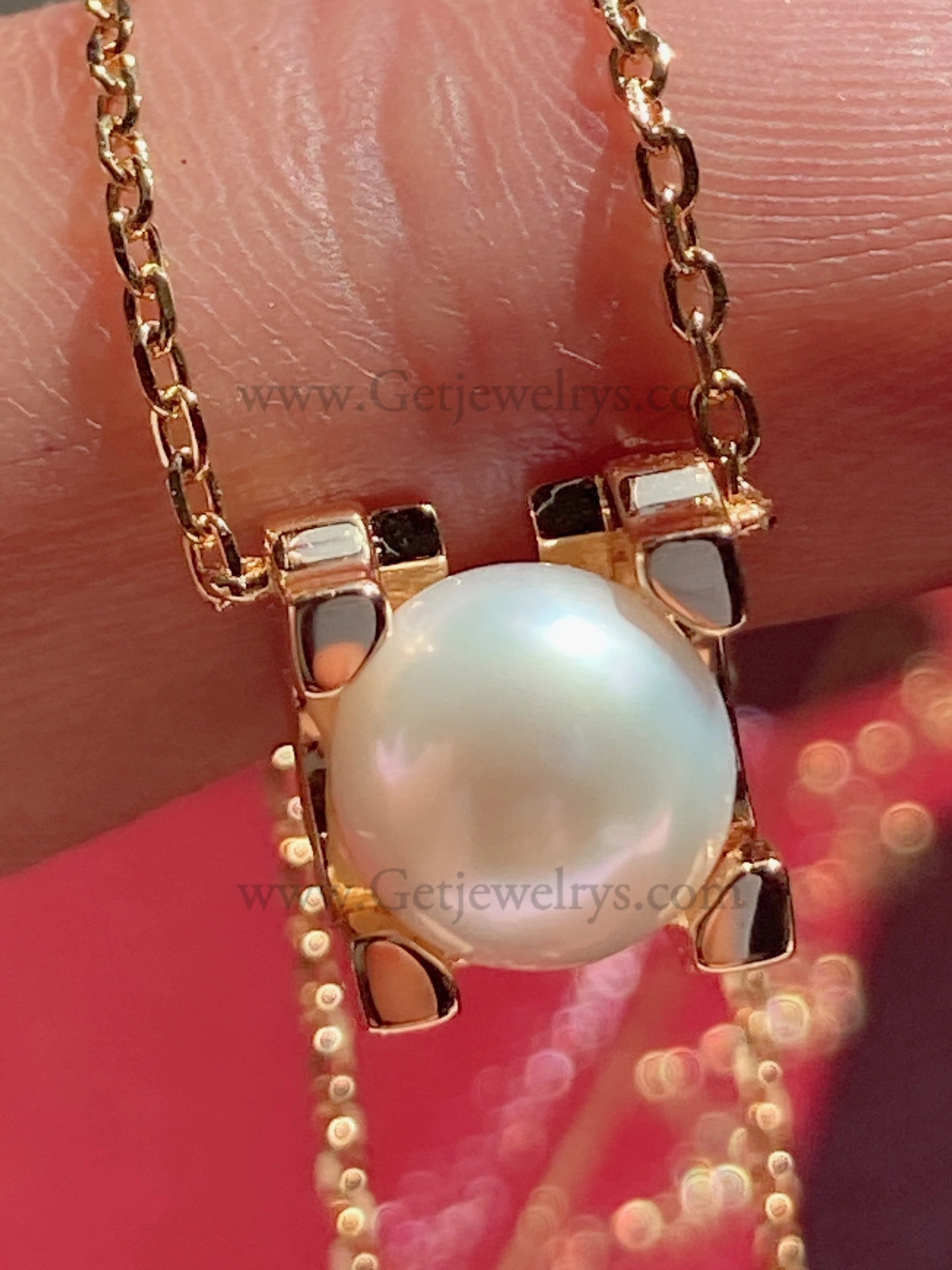 Replica C DE Cartier Necklace Rose Gold with Pearl B7059000