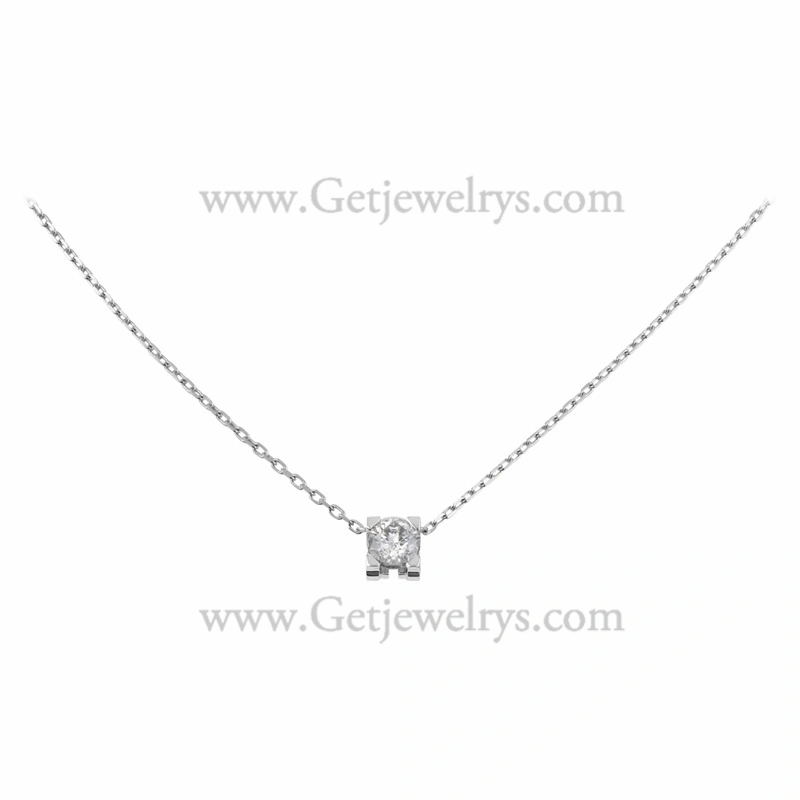 Replica C DE Cartier Necklace White Gold with Diamons N7405500