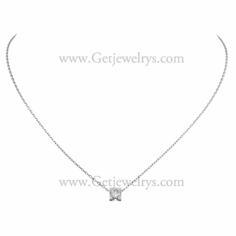 Replica C DE Cartier Necklace White Gold with Diamons N7405500