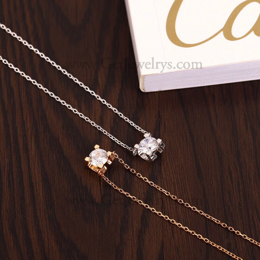 Replica C DE Cartier Necklace White Gold with Diamons N7405500