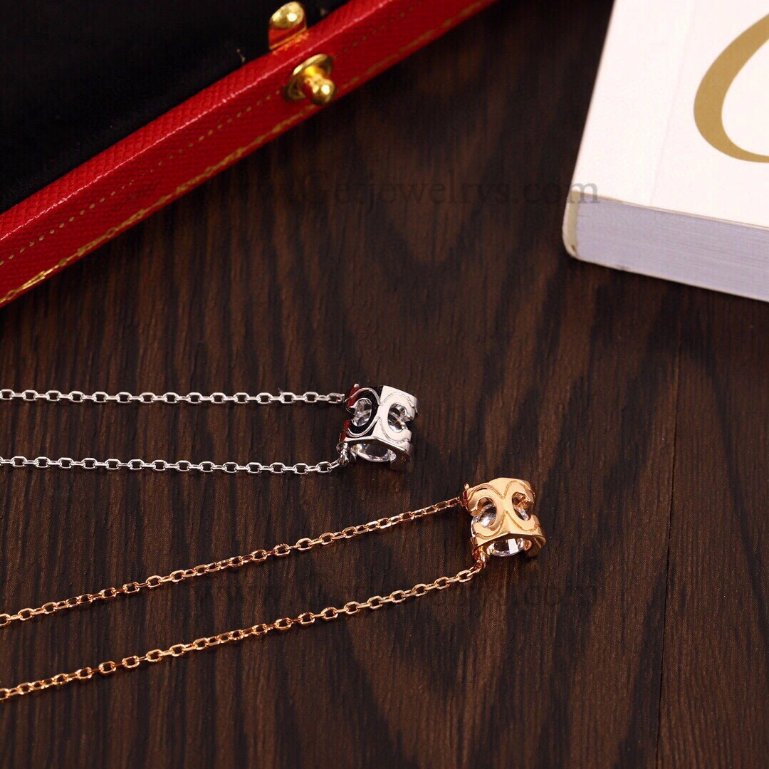 Replica C DE Cartier Necklace White Gold with Diamons N7405500