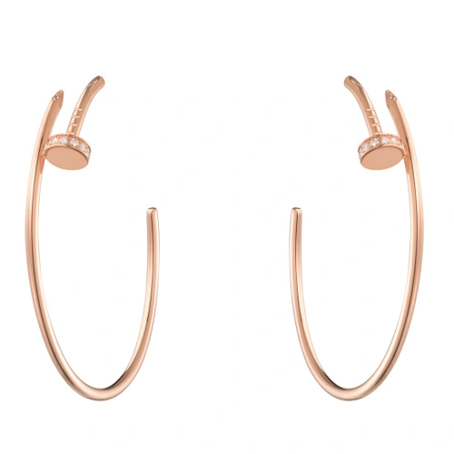 Replica Cartier Juste Un Clou Earring 18K Pink Gold With 28 Diamonds B8301212