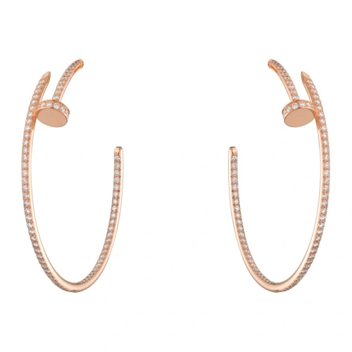 Replica Cartier Juste Un Clou Earring 18K Pink Gold With Diamonds N8515009