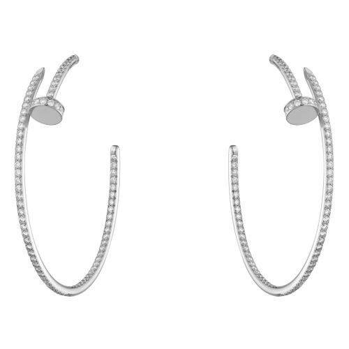 Replica Cartier Juste Un Clou Earring 18K White Gold With Diamonds N8515008