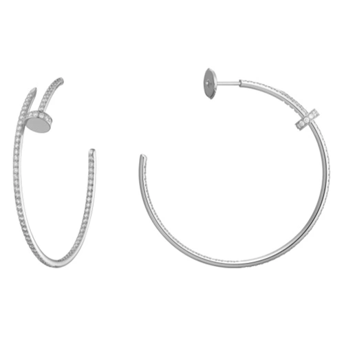 Replica Cartier Juste Un Clou Earring 18K White Gold With Diamonds N8515008