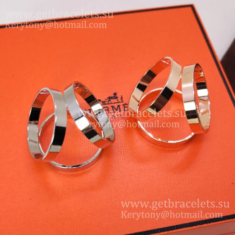 Replica Hermes Trio Scarf Ring Buckle in White Gold Yellow Gold Rose Gold For Girls