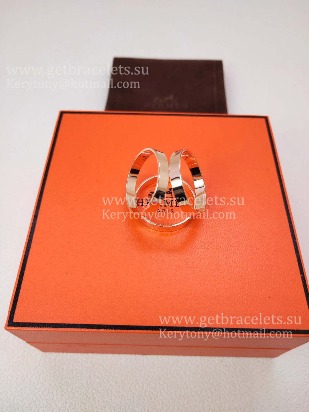 Replica Hermes Trio Scarf Ring Buckle in White Gold Yellow Gold Rose Gold For Girls