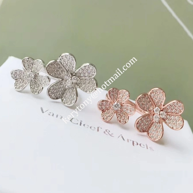 Replica Van Cleef Arpels Frivole Between the Finger Ring Yellow Gold White Gold Rose Gold With Diamond Wholesale