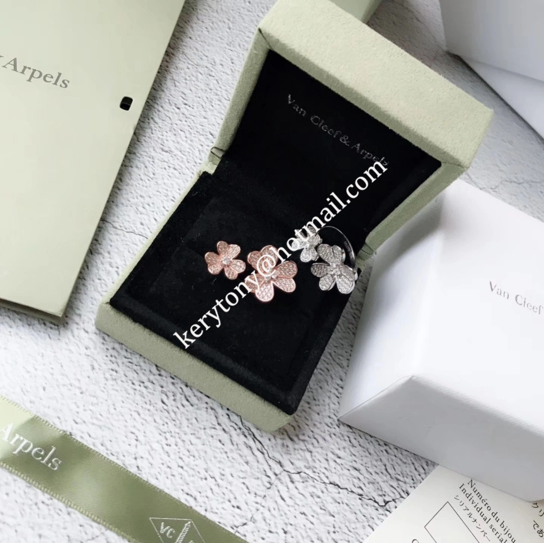 Replica Van Cleef Arpels Frivole Between the Finger Ring Yellow Gold White Gold Rose Gold With Diamond Wholesale