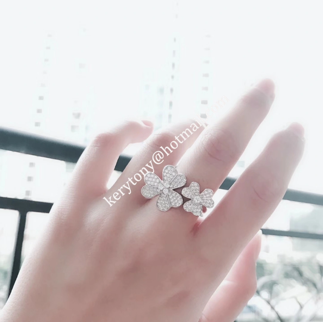 Replica Van Cleef Arpels Frivole Between the Finger Ring Yellow Gold White Gold Rose Gold With Diamond Wholesale