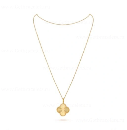 Replica Van Cleef Arpels Magic Alhambra Long Necklace 1 Motif Yellow Gold Rose Gold White Gold