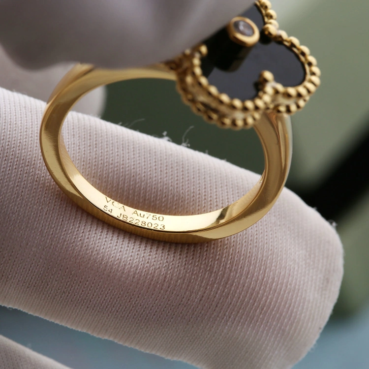 Replica Van Cleef Arpels Magic Alhambra Ring Wiht Mother-of-Pearl and Diamonds