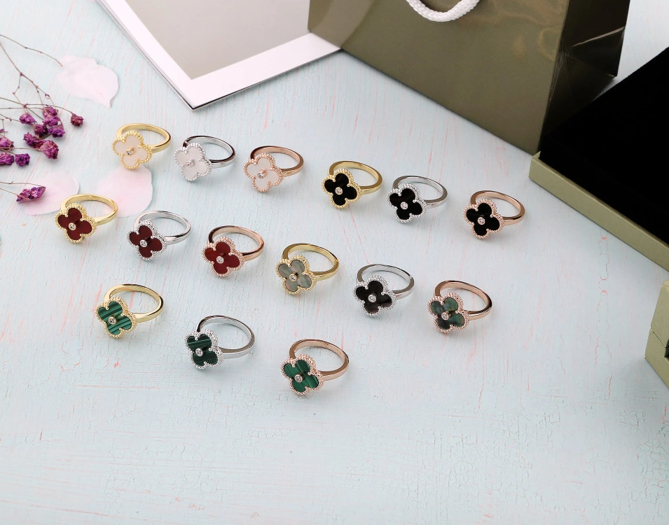 Replica Van Cleef Arpels Magic Alhambra Ring Wiht Mother-of-Pearl and Diamonds