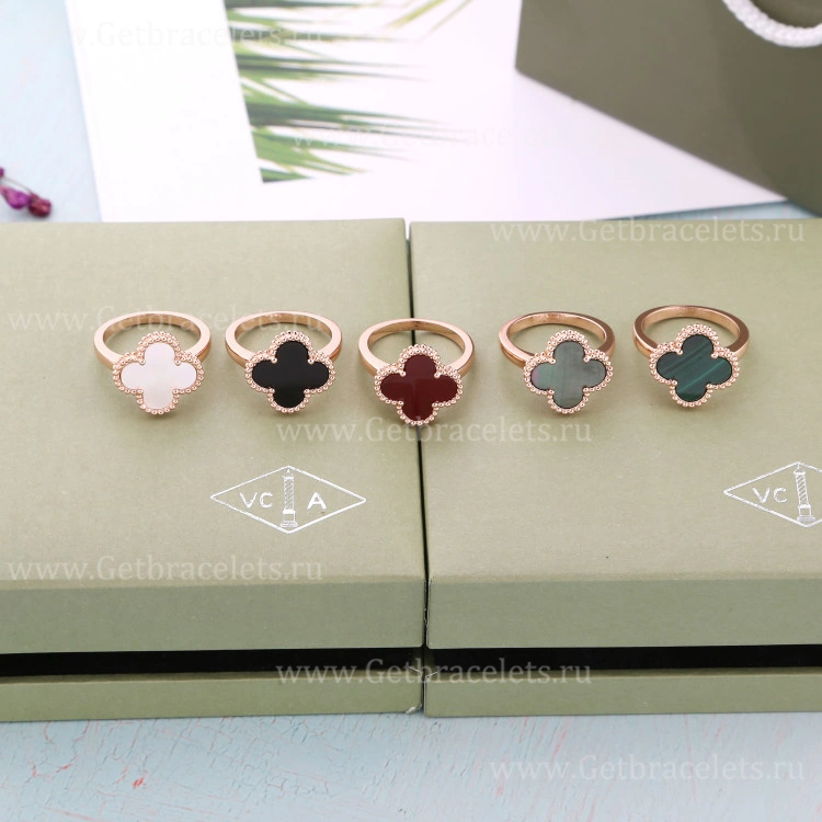 Replica Van Cleef Arpels Magic Alhambra Ring Wiht Mother-of-Pearl