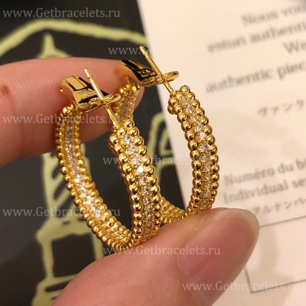 Replica Van Cleef Arpels Perlee 1 Row Diamonds Earrings