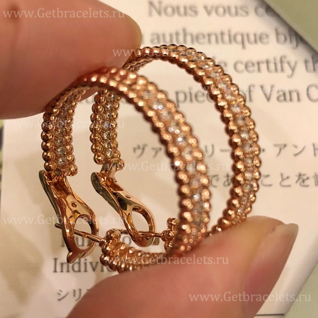 Replica Van Cleef Arpels Perlee 1 Row Diamonds Earrings