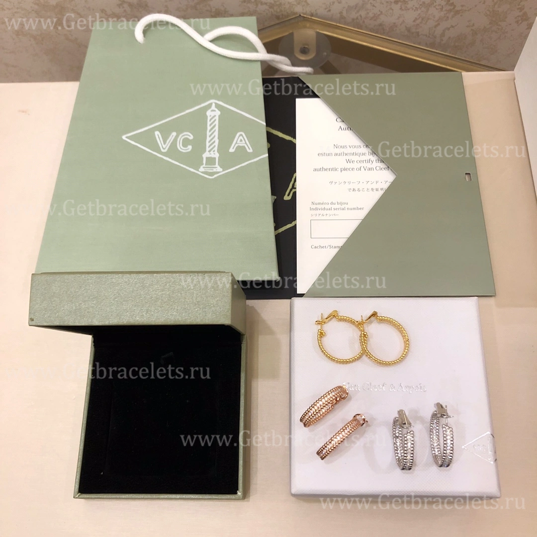 Replica Van Cleef Arpels Perlee 1 Row Diamonds Earrings