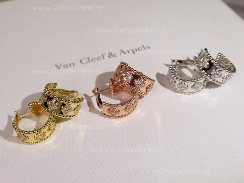 Replica Van Cleef Arpels Perlee Clovers Hoop Earrings