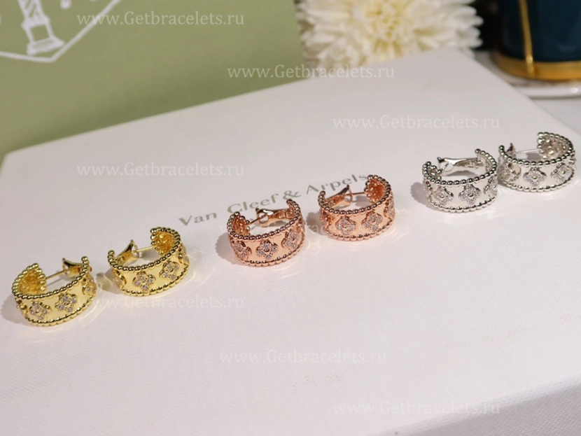 Replica Van Cleef Arpels Perlee Clovers Hoop Earrings
