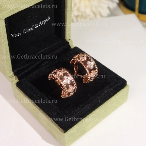 Replica Van Cleef Arpels Perlee Clovers Hoop Earrings