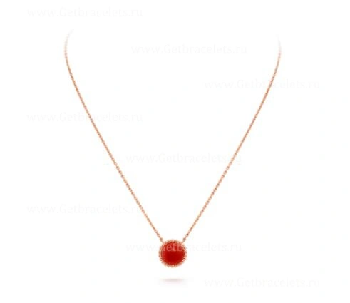 Replica Van Cleef Arpels Perlee Couleurs Pendant Rose Gold Carnelian