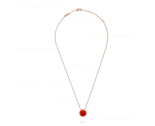 Replica Van Cleef Arpels Perlee Couleurs Pendant Rose Gold Carnelian