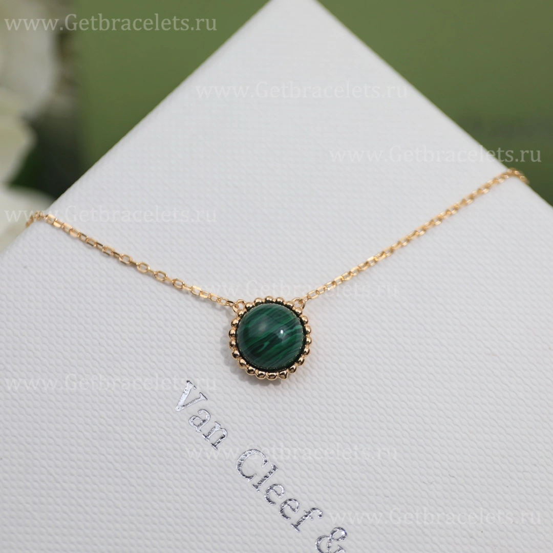 Replica Van Cleef Arpels Perlee Couleurs Pendant Yellow Gold Malachite