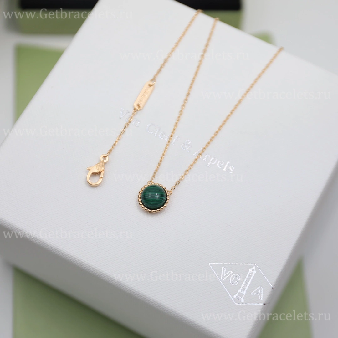 Replica Van Cleef Arpels Perlee Couleurs Pendant Yellow Gold Malachite