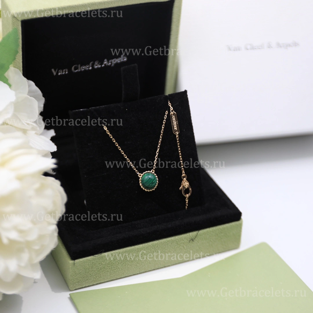 Replica Van Cleef Arpels Perlee Couleurs Pendant Yellow Gold Malachite