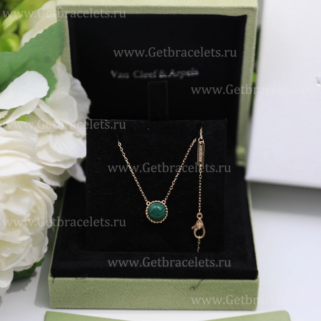 Replica Van Cleef Arpels Perlee Couleurs Pendant Yellow Gold Malachite