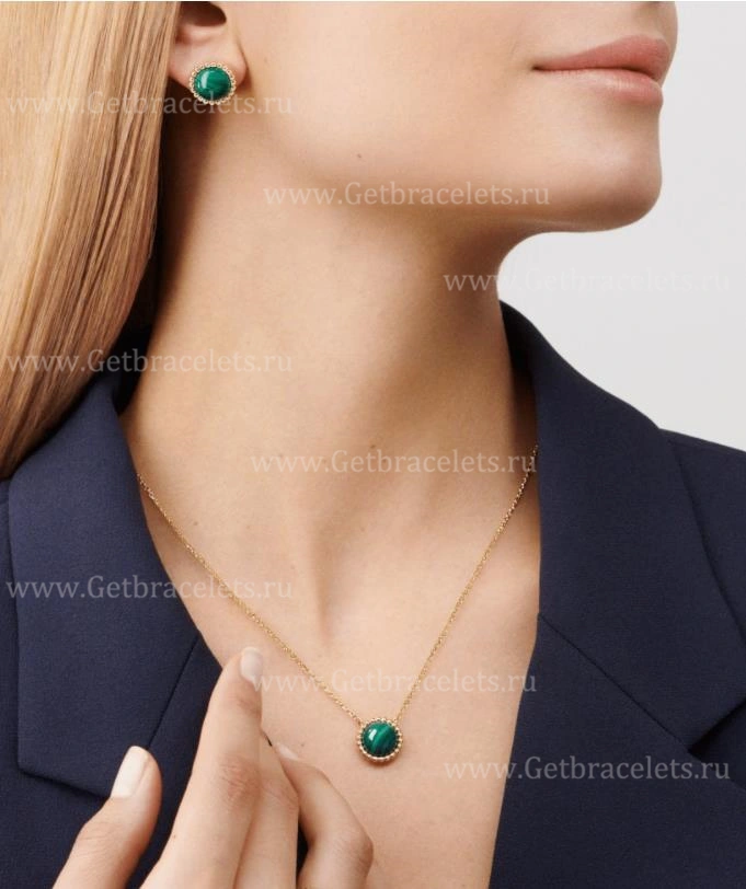 Replica Van Cleef Arpels Perlee Couleurs Pendant Yellow Gold Malachite