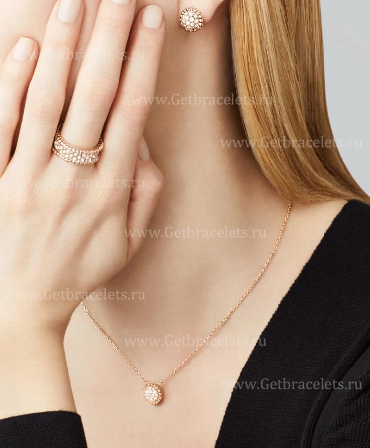 Replica Van Cleef Arpels Perlee Diamonds Pendant Rose Gold