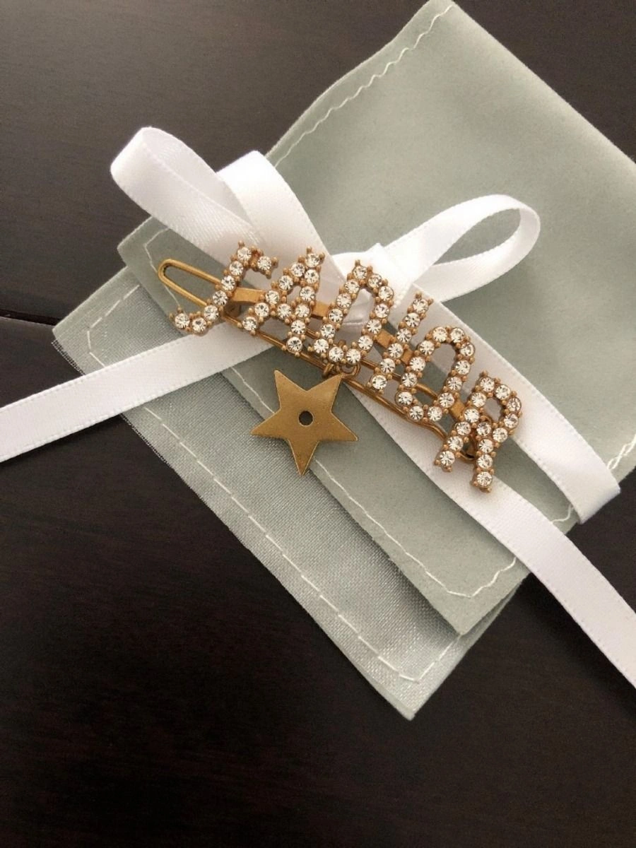 Spring Top Sale Cristian Dior J’Adior Logo Shaped Star Detail Ladies Brass Diamonds Hairpin Online