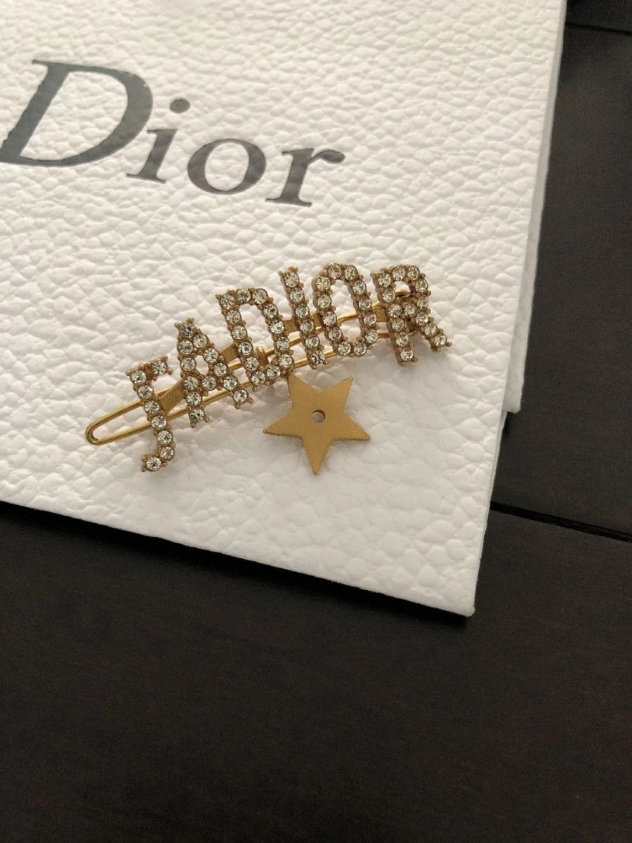 Spring Top Sale Cristian Dior J’Adior Logo Shaped Star Detail Ladies Brass Diamonds Hairpin Online