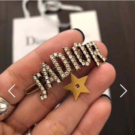 Spring Top Sale Cristian Dior J’Adior Logo Shaped Star Detail Ladies Brass Diamonds Hairpin Online