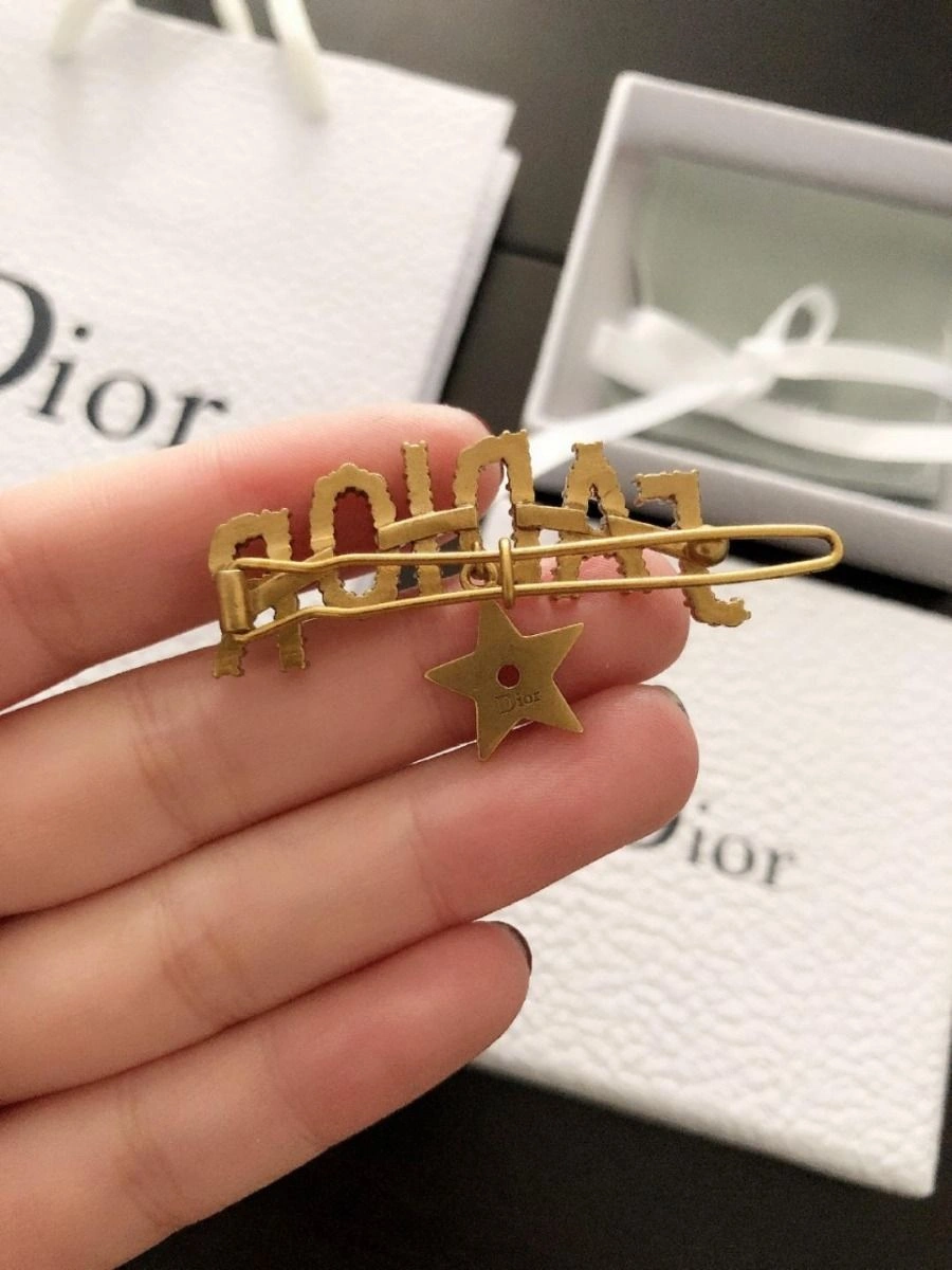 Spring Top Sale Cristian Dior J’Adior Logo Shaped Star Detail Ladies Brass Diamonds Hairpin Online