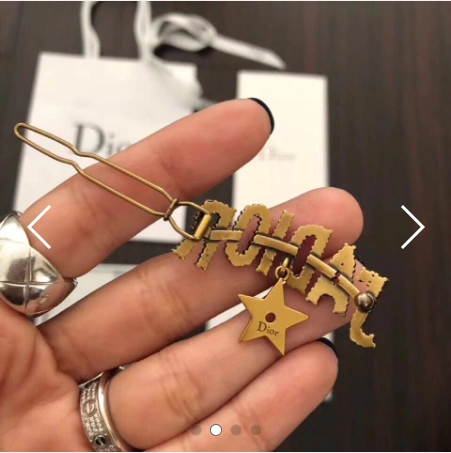 Spring Top Sale Cristian Dior J’Adior Logo Shaped Star Detail Ladies Brass Diamonds Hairpin Online