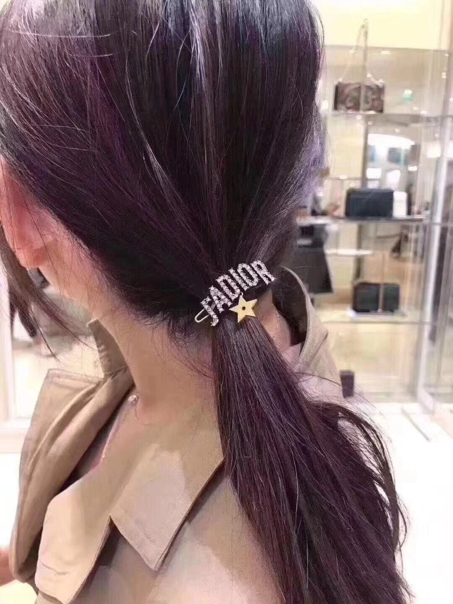 Spring Top Sale Cristian Dior J’Adior Logo Shaped Star Detail Ladies Brass Diamonds Hairpin Online