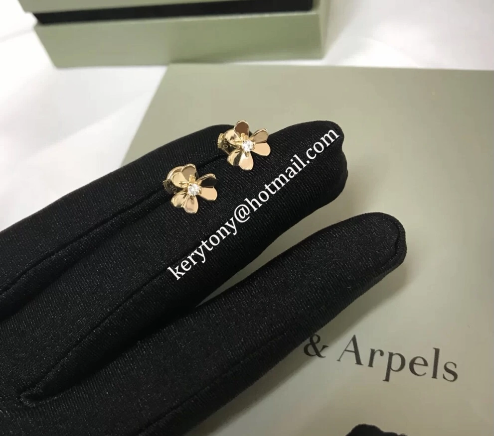 Spring Van Cleef Arpels Frivole Mini Earrings Yellow Gold White Gold Rose Gold With Diamond Low Price