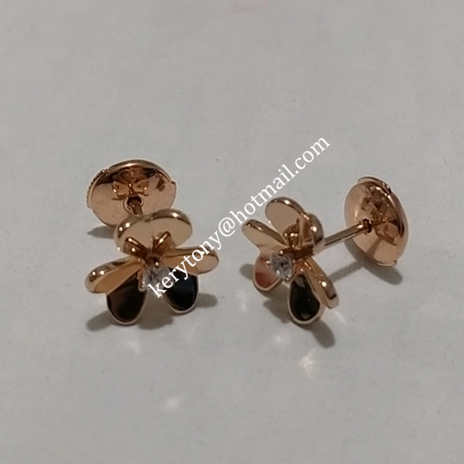 Spring Van Cleef Arpels Frivole Mini Earrings Yellow Gold White Gold Rose Gold With Diamond Low Price