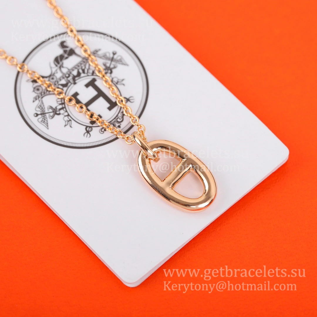 Superior Quality Hermes Chaine D’Ancre Necklace Rose Gold Silver