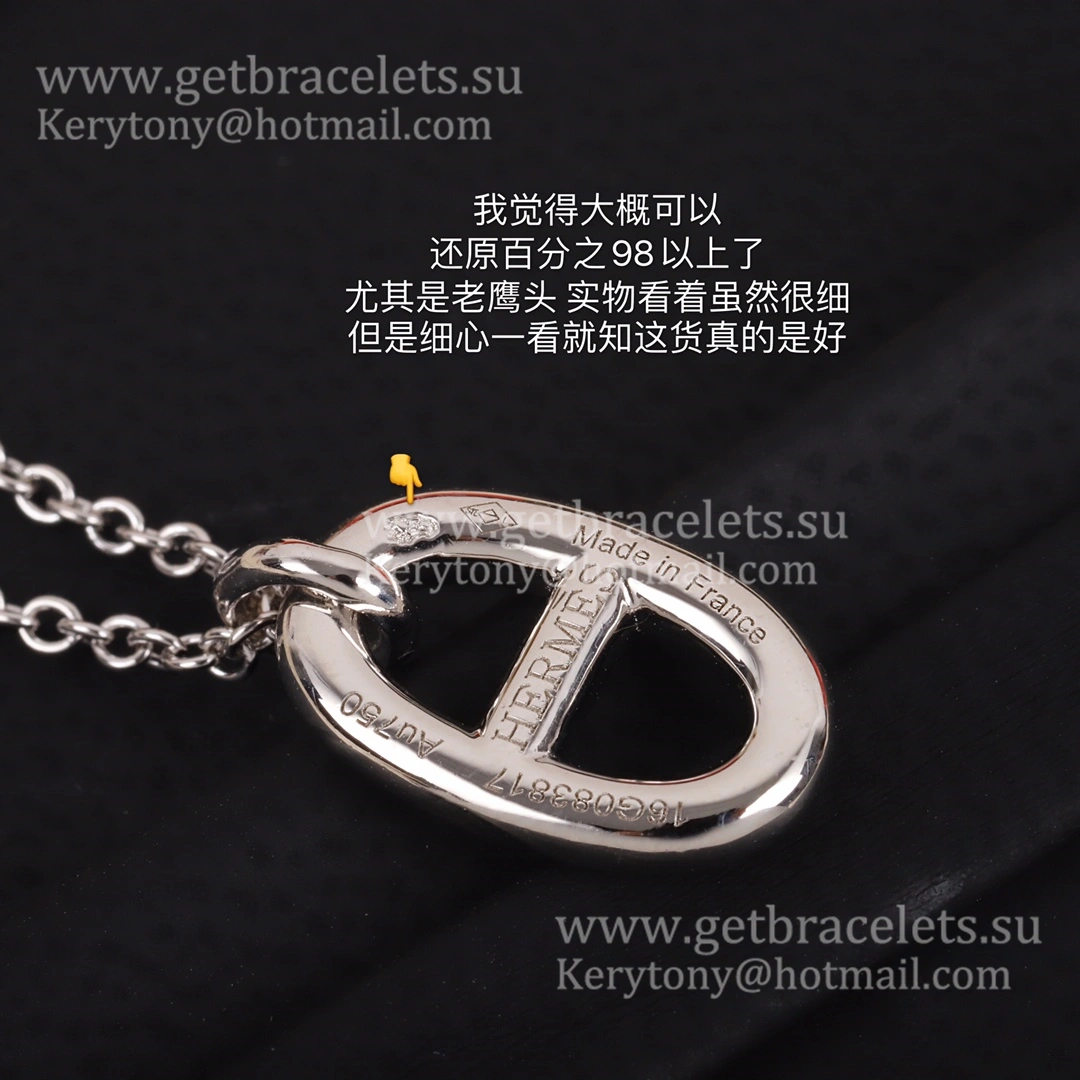 Superior Quality Hermes Chaine D’Ancre Necklace Rose Gold Silver