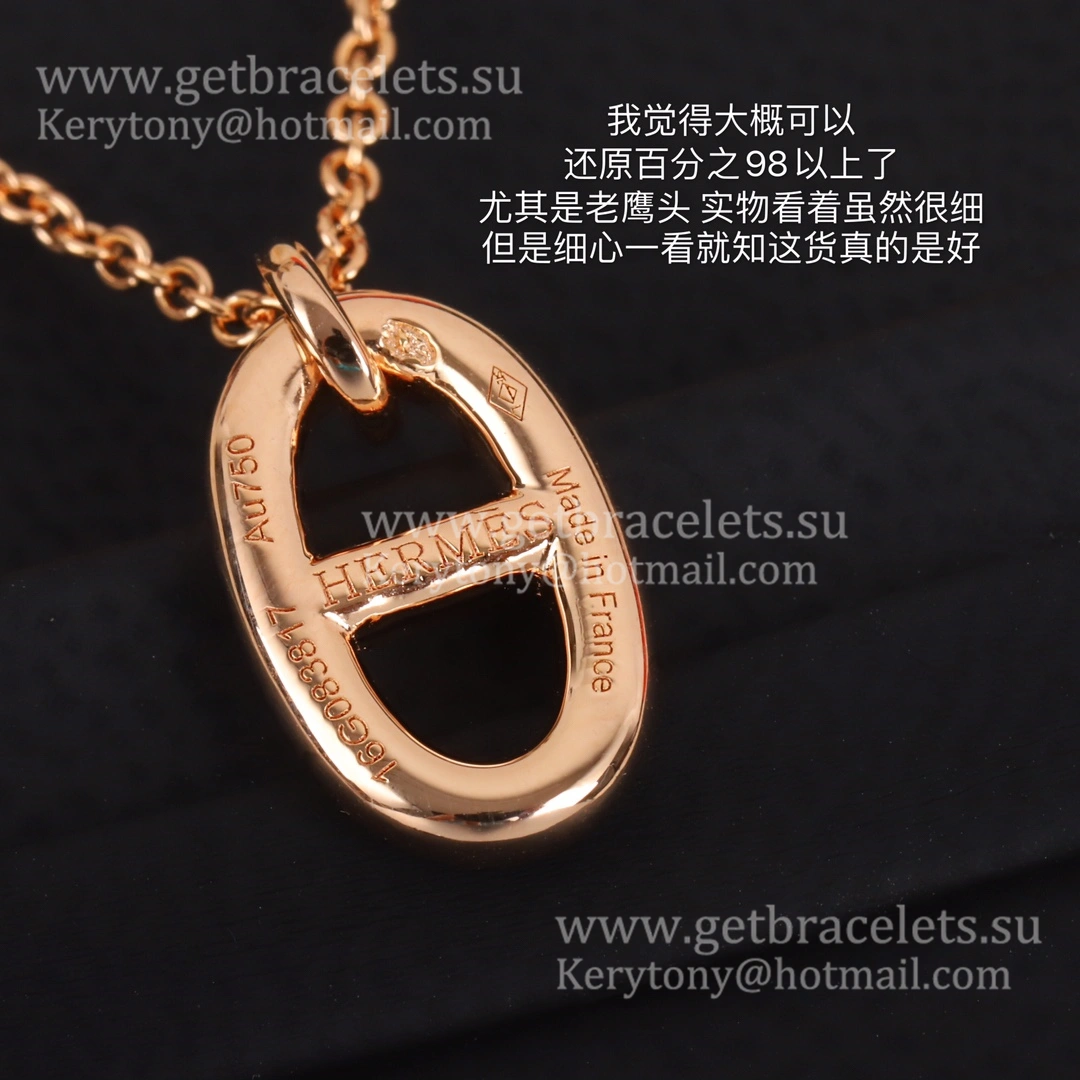 Superior Quality Hermes Chaine D’Ancre Necklace Rose Gold Silver