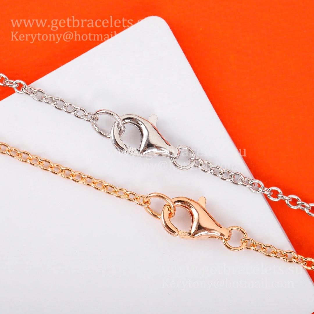 Superior Quality Hermes Chaine D’Ancre Necklace Rose Gold Silver