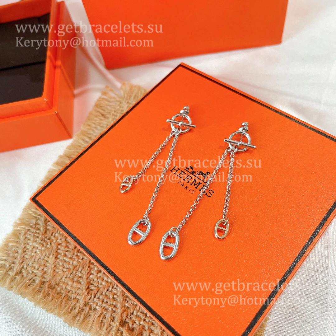 Superior Quality Hermes New Farandole Earrings in Silver and Rose Gold
