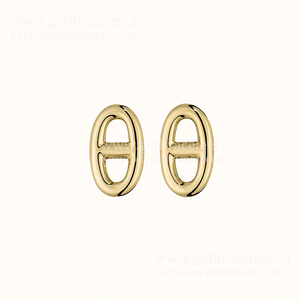 Top Hermes Chaine D’Ancre Earrings in Yellow Gold